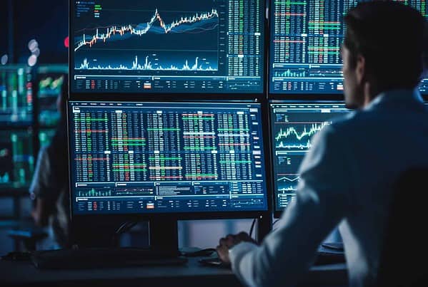 Financial Analysts and Day Traders Working on a Computers with M