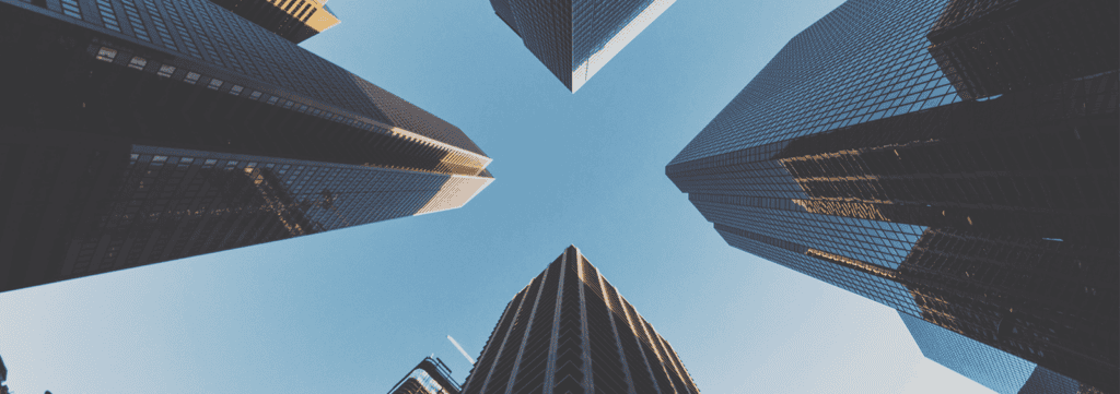 looking up at skyscraper